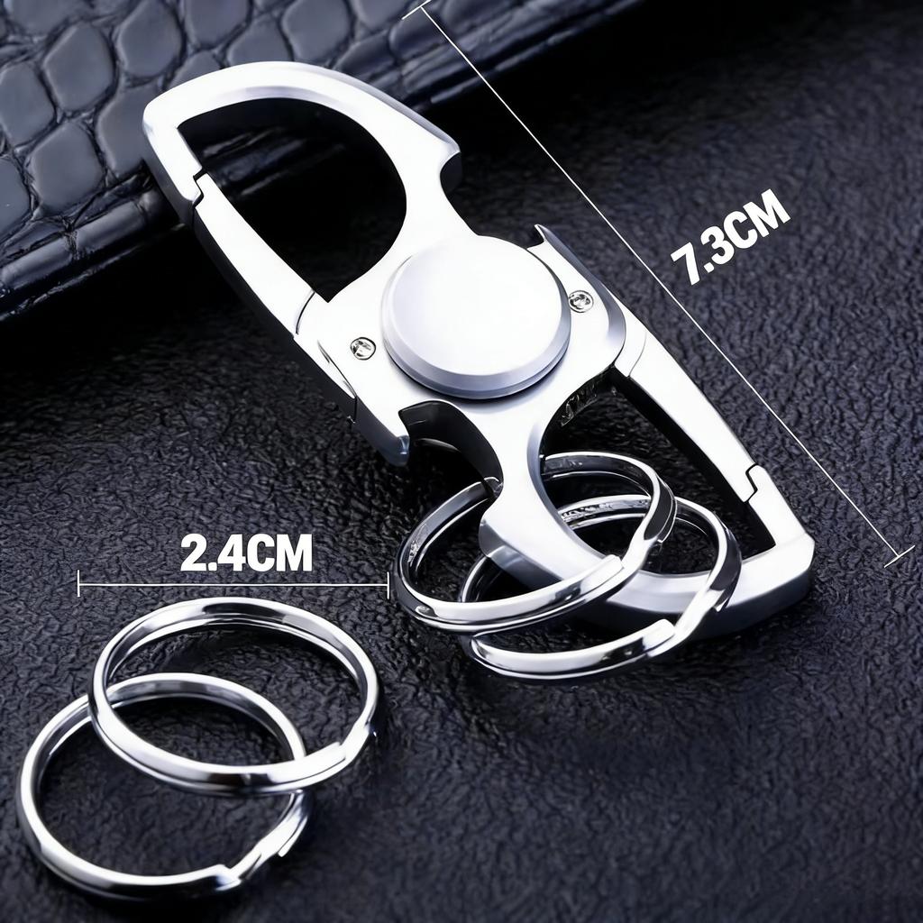 2 en 1 Fidget Hand Spinner Porte-clés Décapsuleur EDC Soulagement du Stress Jouet pour Doigts Gadget Portable Cadeau Adultes Utilisation Quotidienne en Extérieur