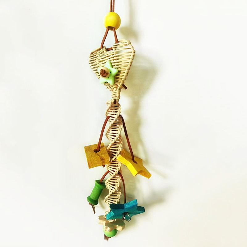 

Natural Material Pet Parrot Toy Bird Swing Exercise Grinding Biting Rope Toys Pet Parrot Macaw Hammock Bird Braiding Toy