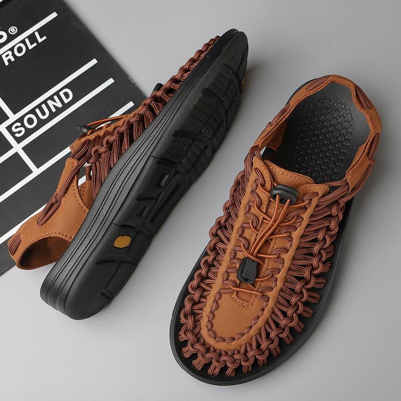 Pánské římské sandály široké venkovní ručně vyráběné sandály dámské plážové boty párové sandály nadměrná velikost