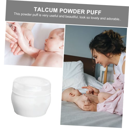 Beavorty 2-Pack Plush Baby Powder Puffs, Automatic Powder Sprayer with Handle, Dehumidifying, Comfortable for Skin