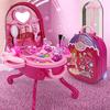 3-in-1 Kids Dressing Table Makeup Station with Suitcase Toy for Girls