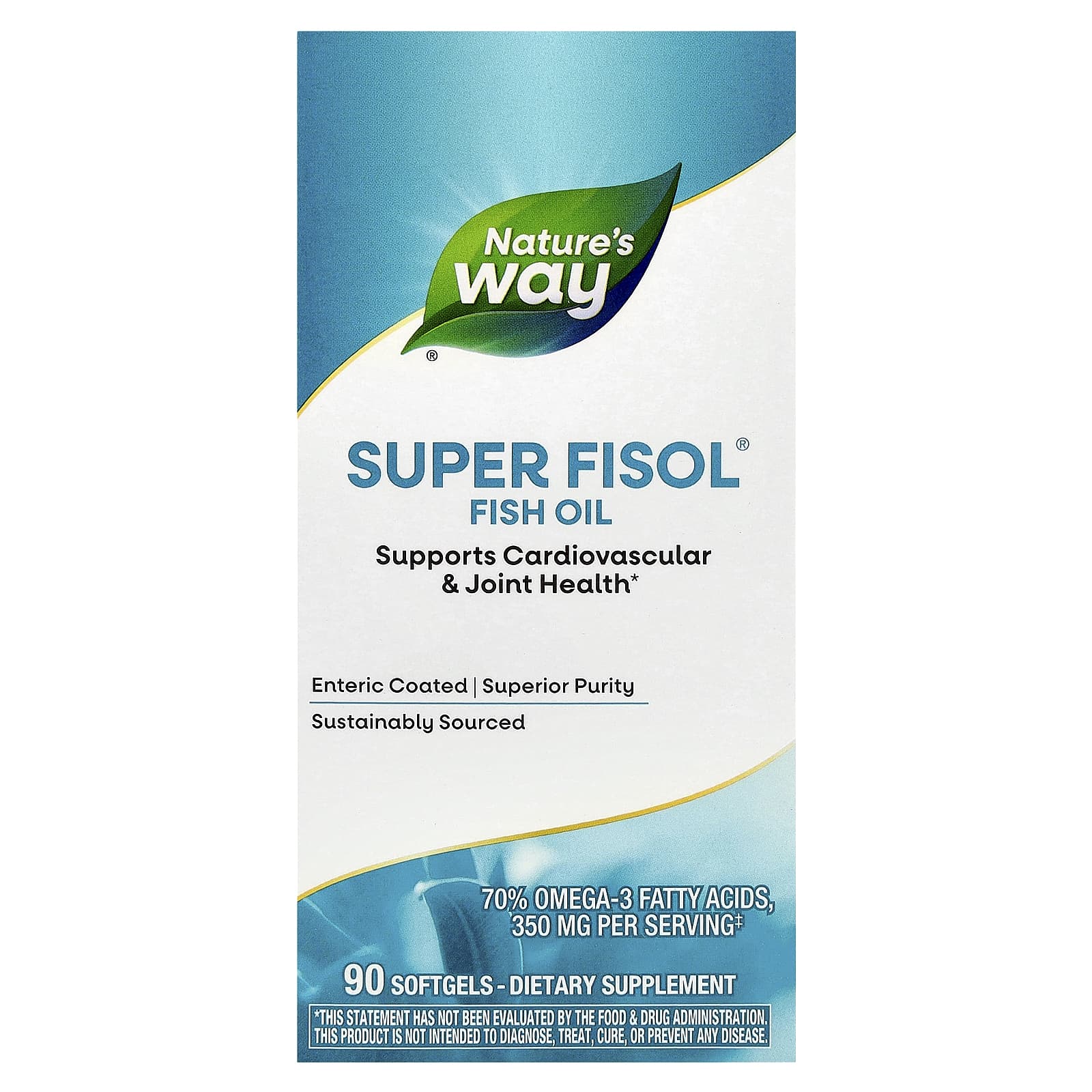 

Nature S Way, Super Fisol® Fish Oil, 90 Softgels (500Mg per Softgel)