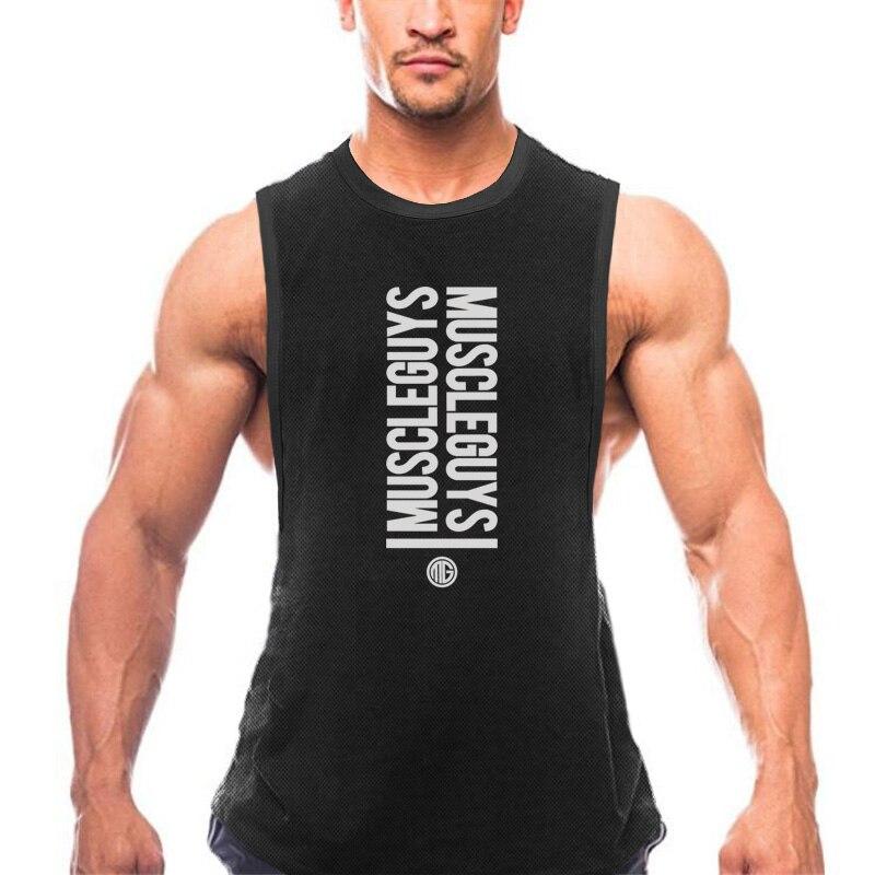 Do The Work  Men's Casual Sports High Quality Mesh Bodybuilding Fitness Gym Sports Summer Breathable Casual O-neck Printed Vest