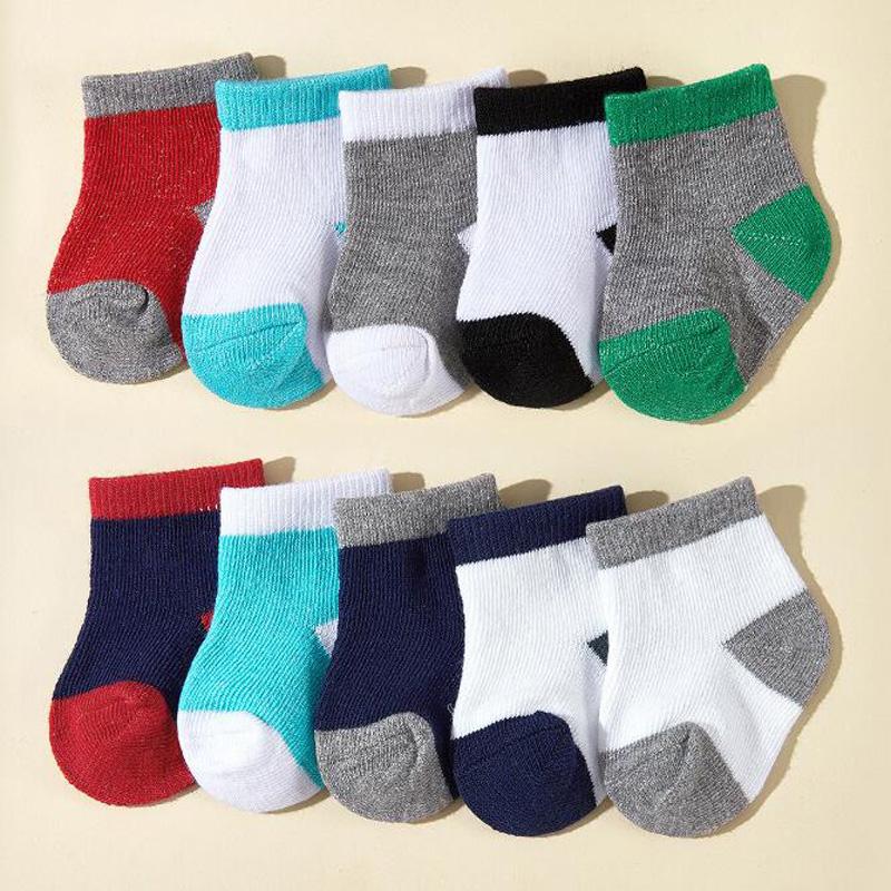 

5Pair New Colored Boys and Girls Baby Socks 0-6months