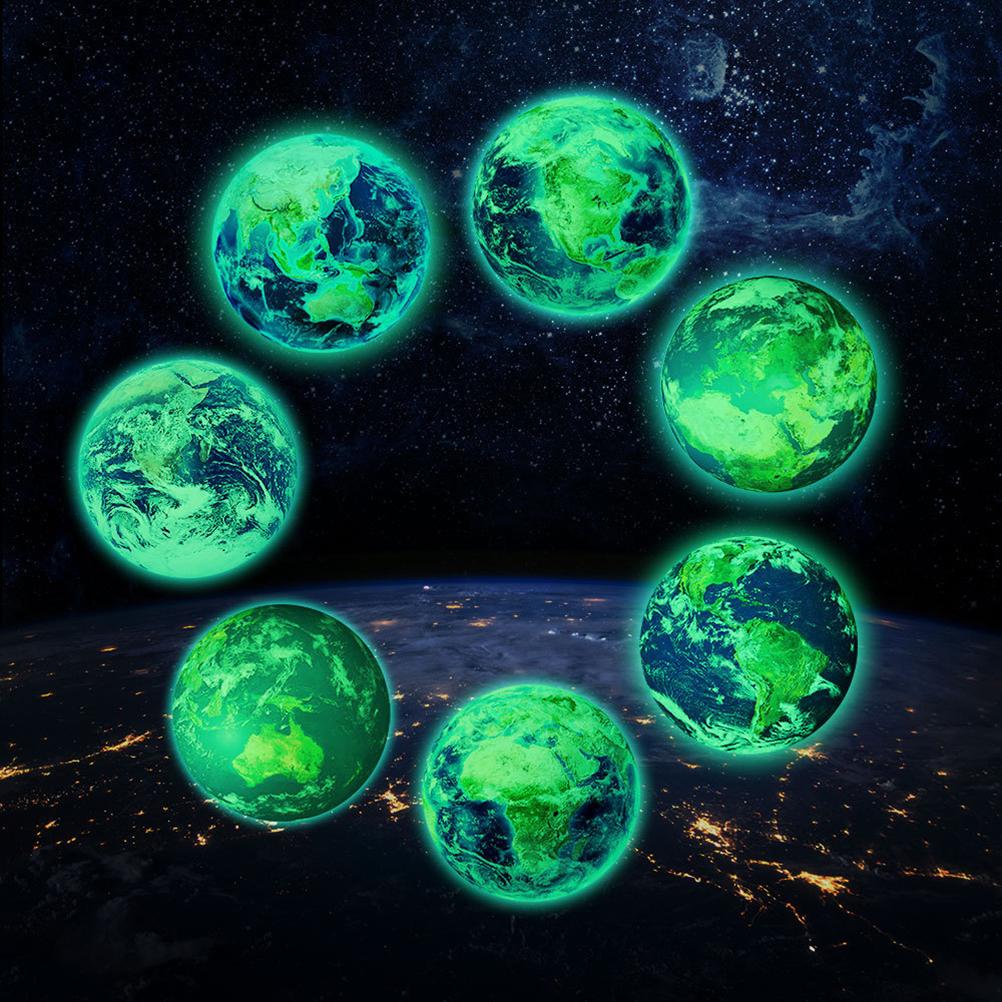 Adesivo Terra Luminoso 30cm Pianeta Universo Adesivi Murali Fluorescenti al Buio Adesivi Fai da Te Decorazione Camera da Letto Bambini