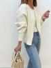 2026 Maglione Lavorato a Maglia Scollo Tondo Bordato di Perle Taglia Lunga Manica Lunga Cardigan Lavorato a Maglia Industria Pesante Giacca alla Moda Donna