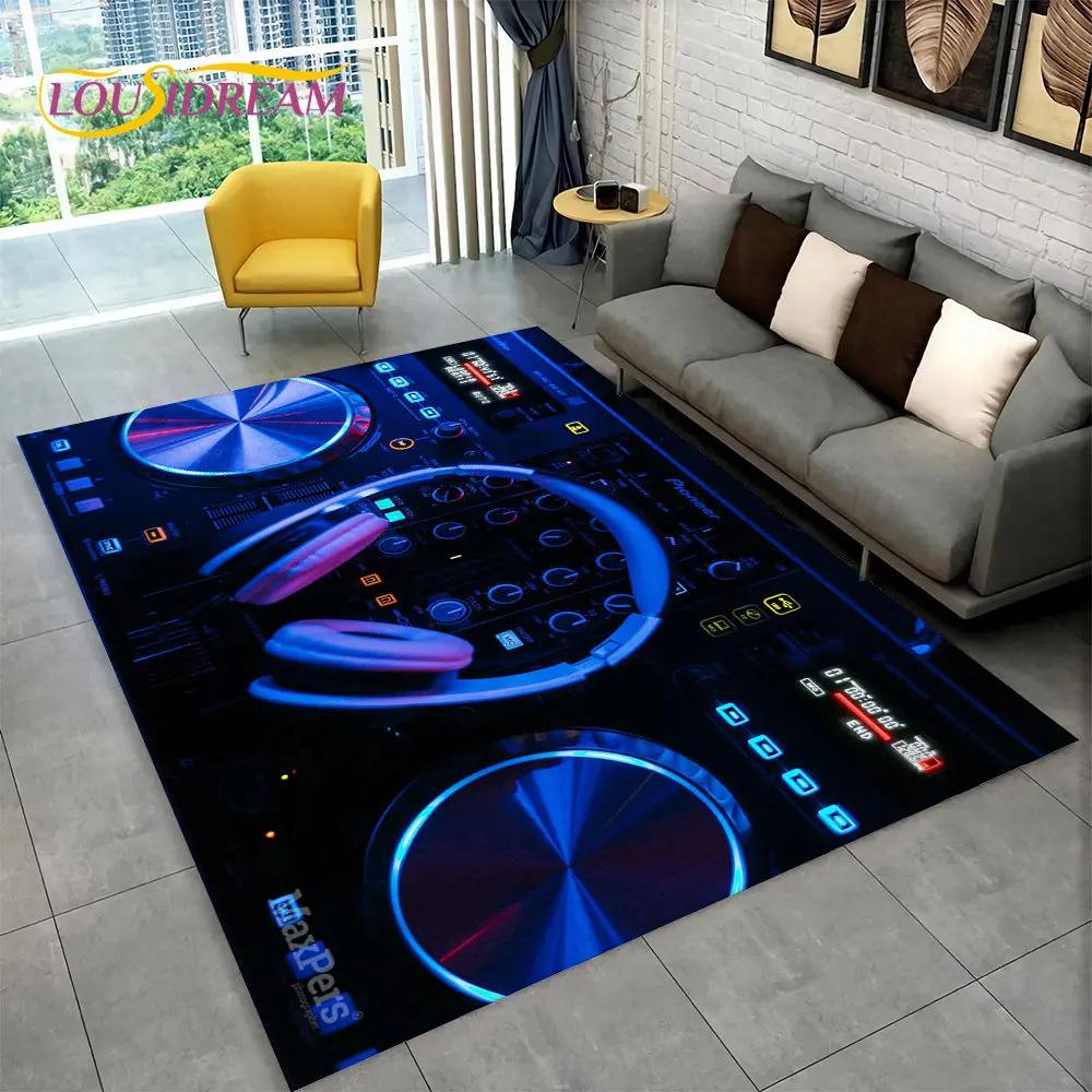 3D DJ Music Screen Keyboard Area Rug,Carpet Rug for Living Room Bedroom Sofa Doormat Hallway Decor,Sport Yoga Non-slip Floor Mat