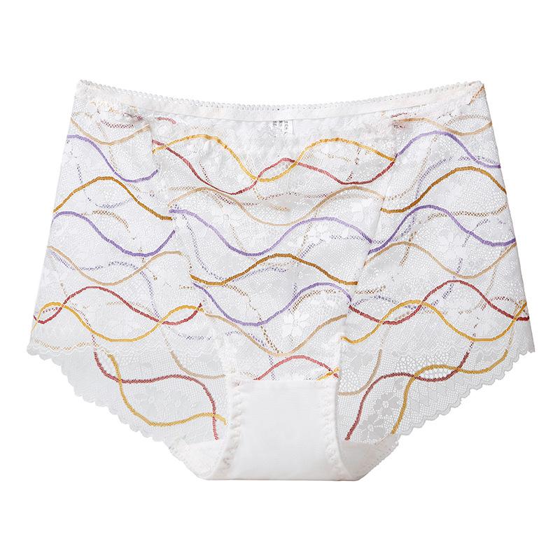 Big Size Lady Summer New Style Sexy Lace Hollow Out High Waist Shrink Abdomen Lift Hip Briefs