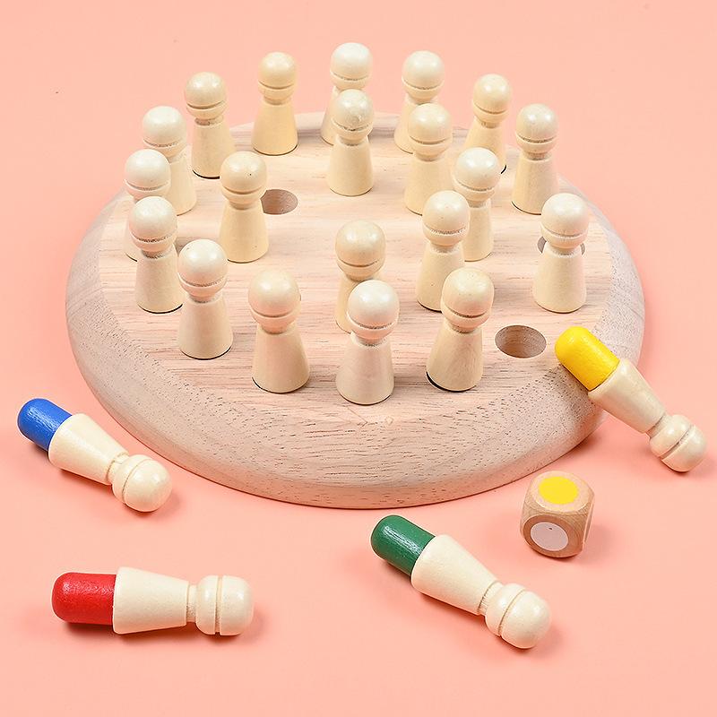 Kids Wooden Memory Match Stick Chess Fun Color Game Board Puzzles Educational Toy Montessori Cognitive Learning Toy For Children
