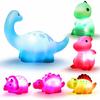 6 Pcs Pack Dinosaur Bath Toys Light UpFloating Bath Toys Set For Baby Toddlers Kids Birthday Easter Christmas Shower Pool Bath Toys Bathtub Bathroom T