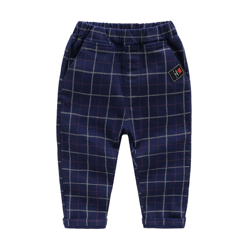 

Spring new children s clothing children s plaid trousers boys baby British style pants children s college casual trousers 140cm