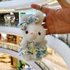 Soft Flower Skirt Bunny Pendant 12CM Rabbit Doll Pendant Fashion Stuffed Animal Keyring  Gifts