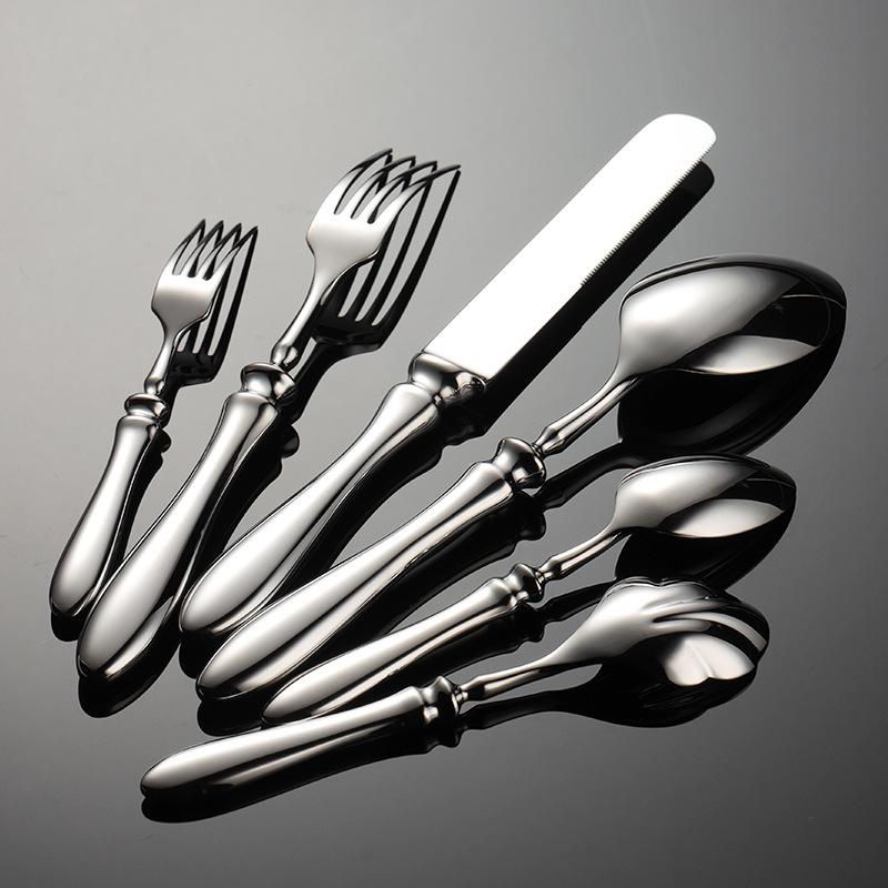 Forged 304 Stainless Steel High-value Gourd Handle Heavy Western Food Knife, Fork and Spoon Hotel Tableware Housewarming