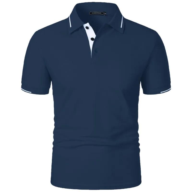 Mens Summer Classic Short Sleeve Polo Tops Button Placket Regular Fit and Solid Lightweight Casual Outdoor Pullover Topss