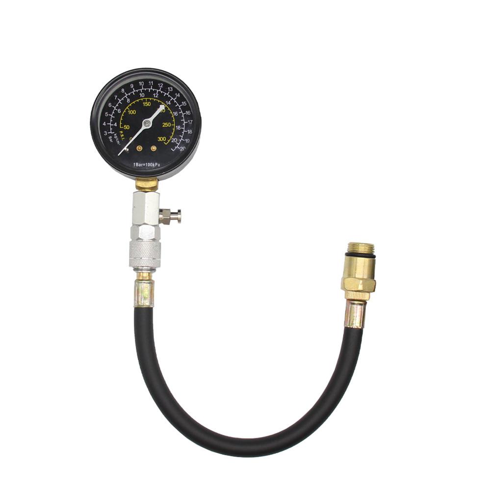 

Тестер компресії циліндрів двигуна Тестовий манометр Auto Check Test Repair Tool Kit 0-300 Psi Манометр чорний