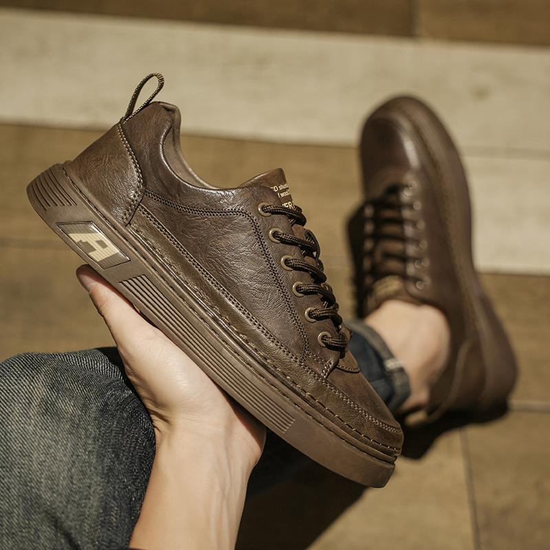 Fashion 2025 Summer Leather Oxford Shoes Breathable Outdoor Sneakers High Quality Handmade Lace-up Leather Shoes Casual Walking Shoes