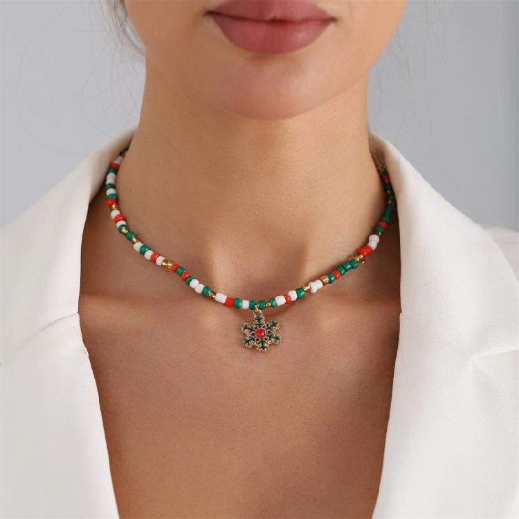 Dynamic Christmas Celebration Sequined Necklace Fanciful Cartoon Plan Jewelry Addition For Celebratory Instances