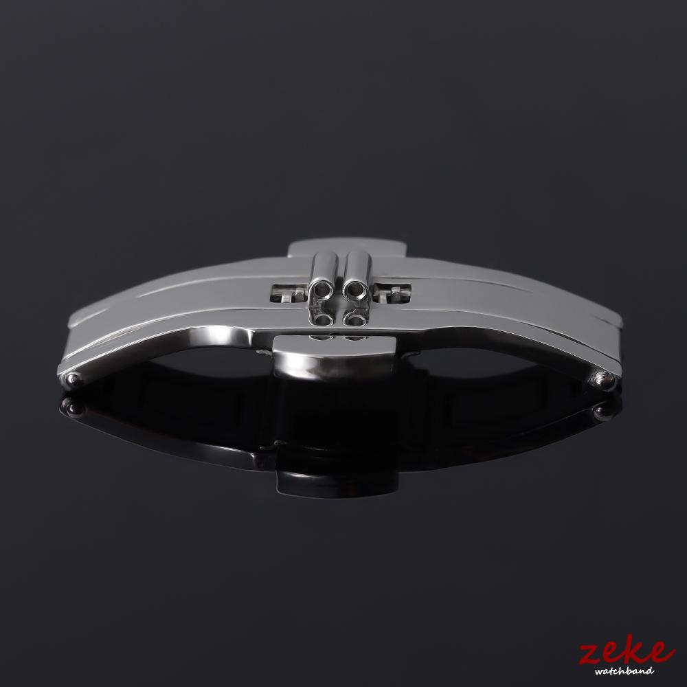 Zilveren Dubbele Druk Vlinder Horlogeband Gesp Staal Vouwsluiting Metaal Heren Dames Horloge Knop 4mm 5mm 6mm Horloge Accessoires