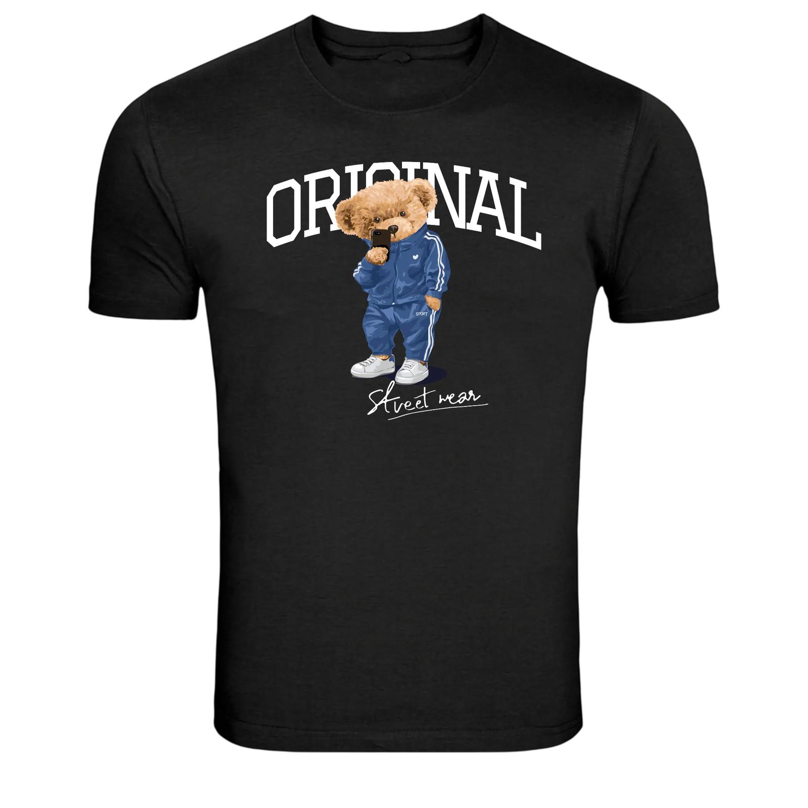 Original Streetwear Teddy Bear Tracksuit Graphic T-Shirt L