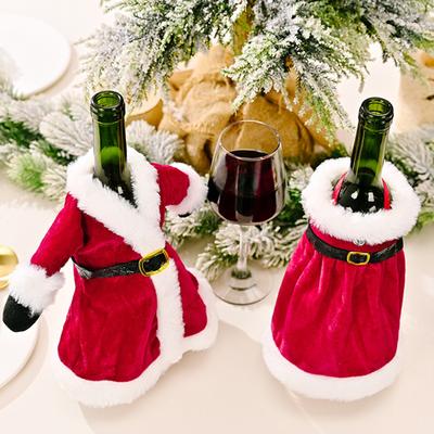 Christmas Wine Bottle Covers Creative Xmas New Year Dinner Table Decor Suitable for Home Coffee Shop