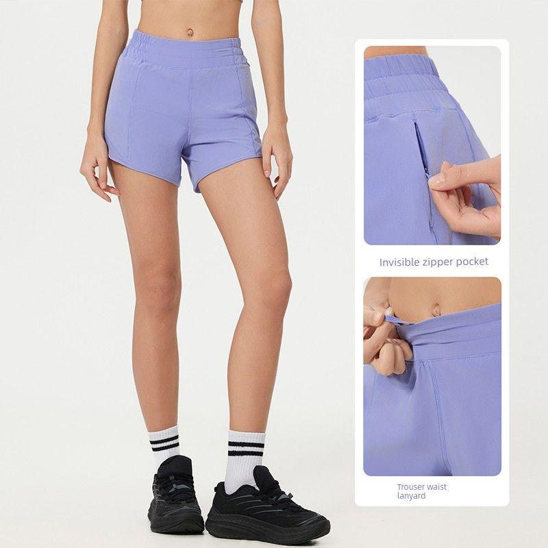 2025 Spring and Summer New Quick-Drying Sports Shorts Women's Running with Lining Training Workout Pants High Waist Yoga Shorts