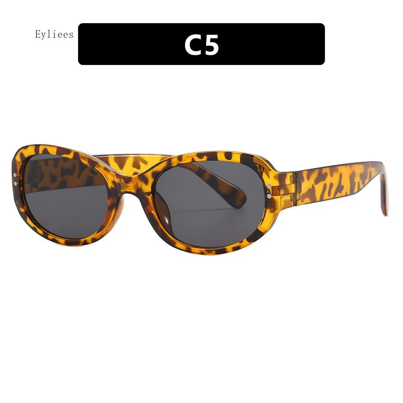 Retro Small Frame Polygon Cat Eyes Women Sunglasses Brand Designer Fashion Cheetah Decoration Ladies Sun Glasses UV400