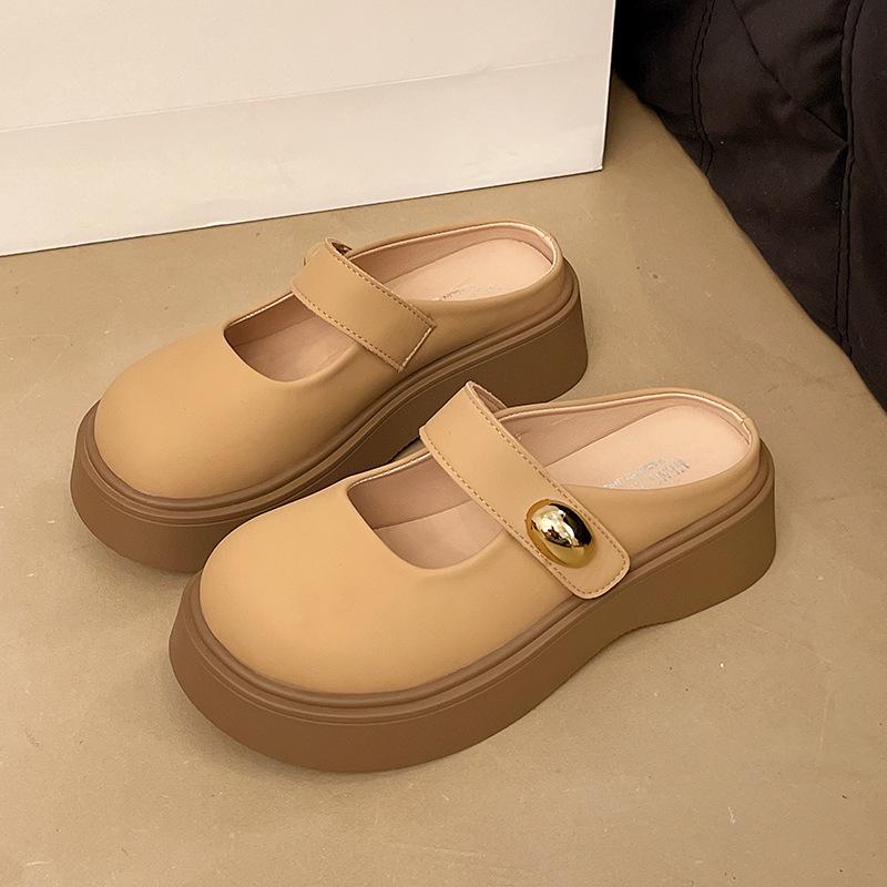 French Birkenstock Mary Jane Cool Slippers Women's 2025 Summer New Models with Skirts Women's Shoes Muffin Platform Japanese Slippers