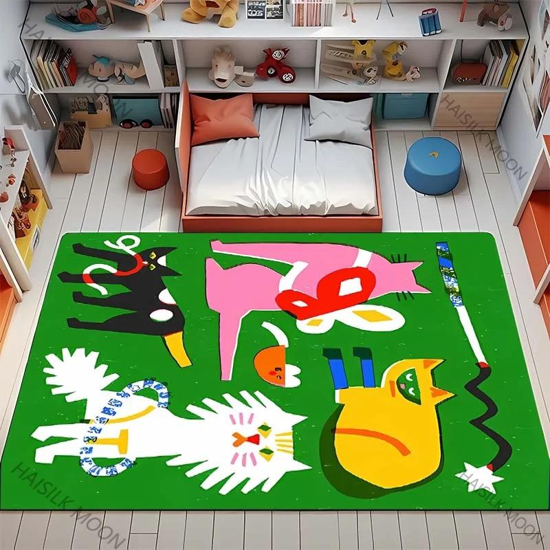 Cartoon Cat Carpet Mat Rug Home Decoration Pink Sweet Heart Play Mat Kids Room Bedroom Floor Mat Carpets for Living Room