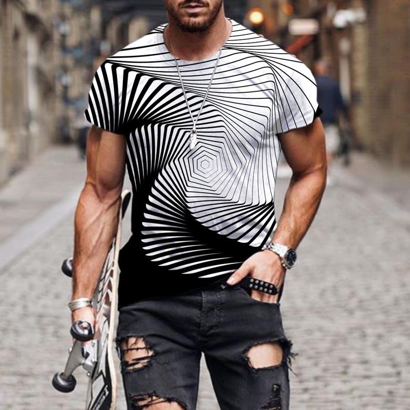 Summer Outdoor 3D Printing Men's Round Neck T-shirt Fashionable Military Style Versatile Soft andBreathablePolyesterShortSleeve