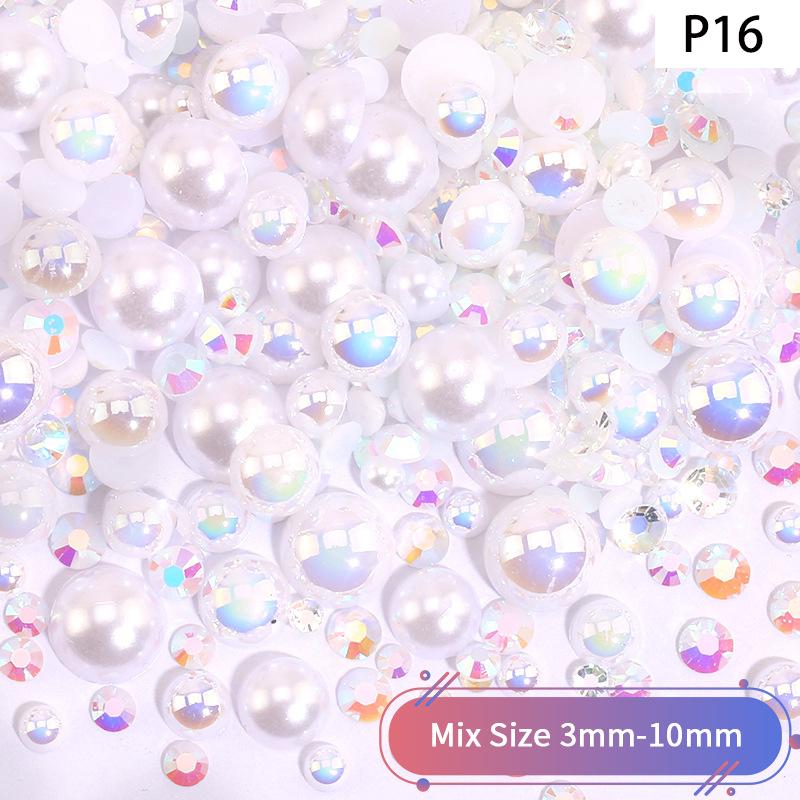 Yantuo 1000g Mixed Packaging Flat Back Pearls Resin Rhinestone Jelly Rhinestones Bulk Abs Loose Pearl for DIY Decoration