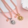 GEMCHIC Women's 18K Gold Plated Stainless Steel Sun Face Beaded Necklace