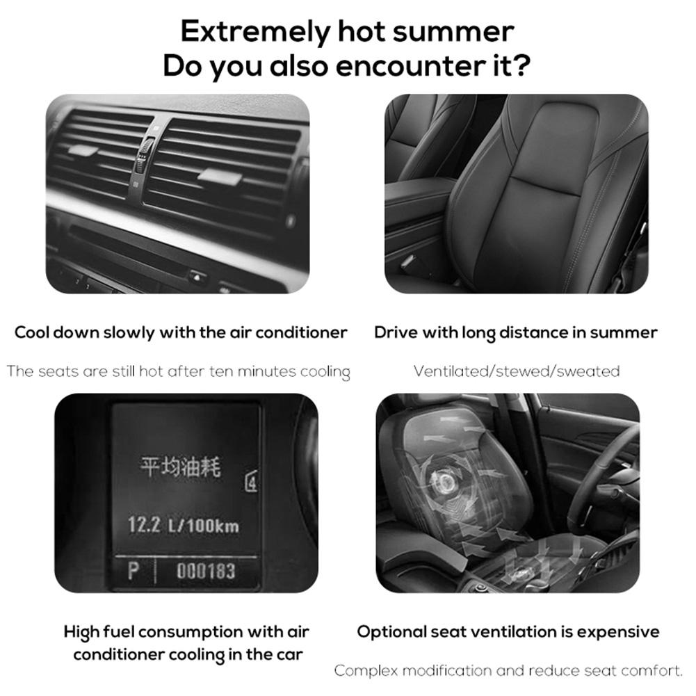 2Pcs Electric Car Headrest Cooling Air Fan 3 Speeds Adjustable Car Interior Rear Headrest Fan for SUV RV Truck Sedan