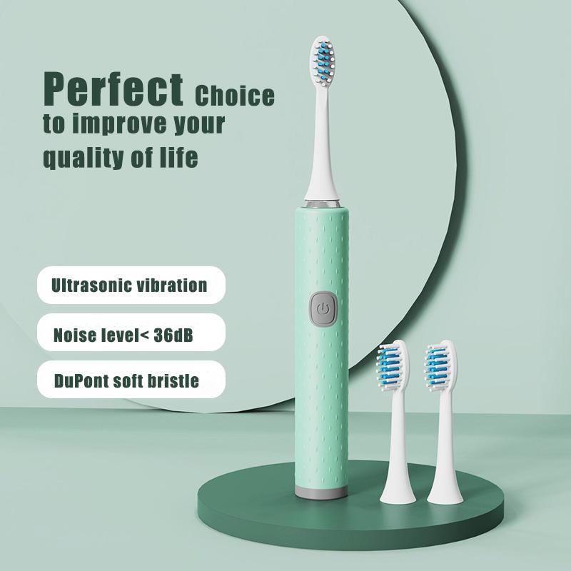 Elektrický zubní kartáček s měkkými štětinami DuPont kartáčková hlavice IPX7 Vodotěsný, bateriově napájený přenosný sonický zubní kartáček Specialized pro dospělé