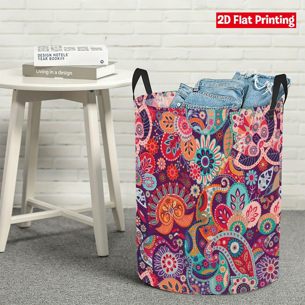 Cesto de Roupa Suja Dobrável Grande Redondo Tecido à Prova d'Água Cesto de Roupa Suja Organizador de Brinquedos com Alças