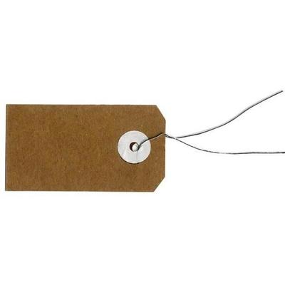 Kraft Tags with Metallic Wire - 5.5 X 3 Cm