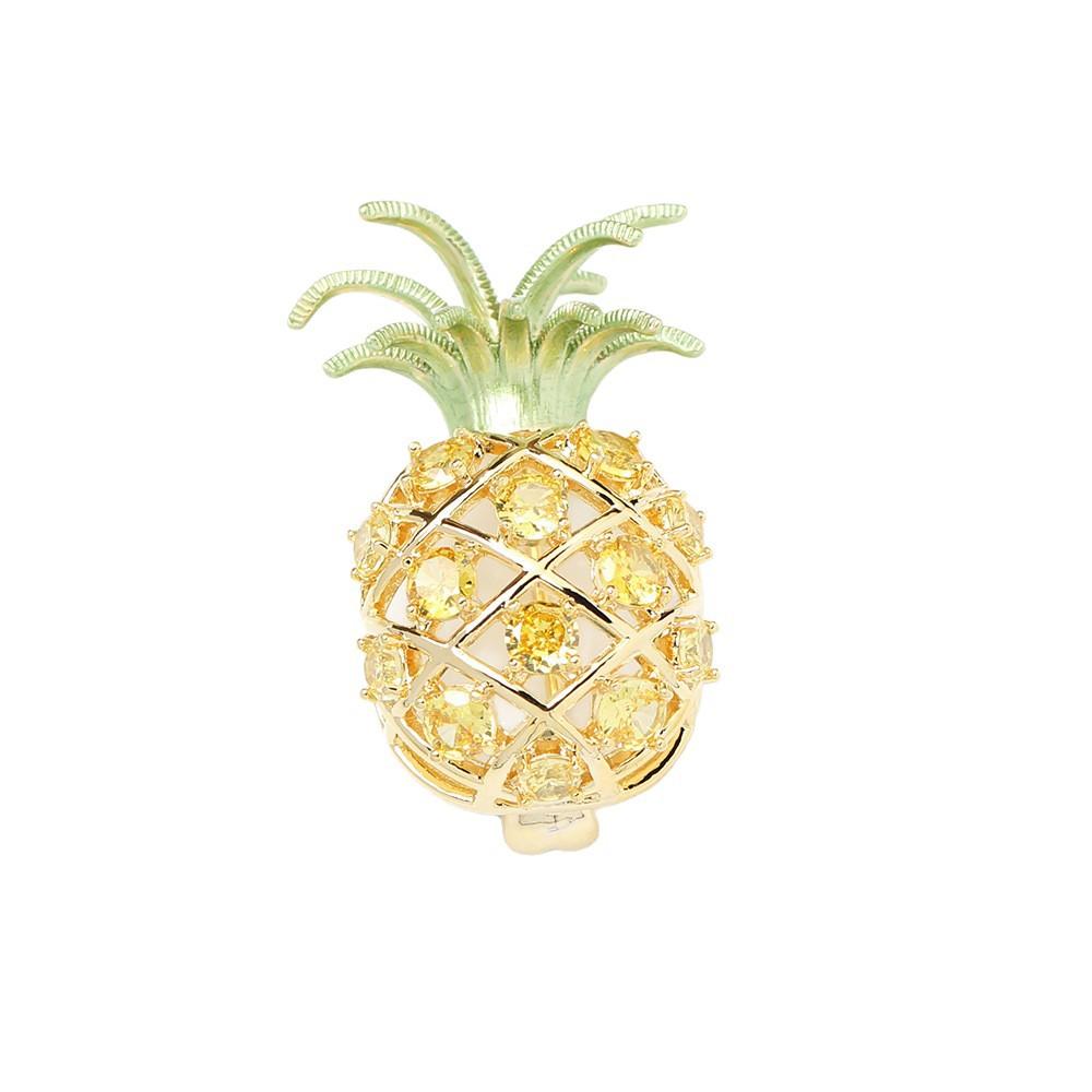 New Product Small Fresh Stone Yellow Pineapple Brooch Simple And Versatile Fashion Fruit Small Pin Men And Women The Same Collar Pin