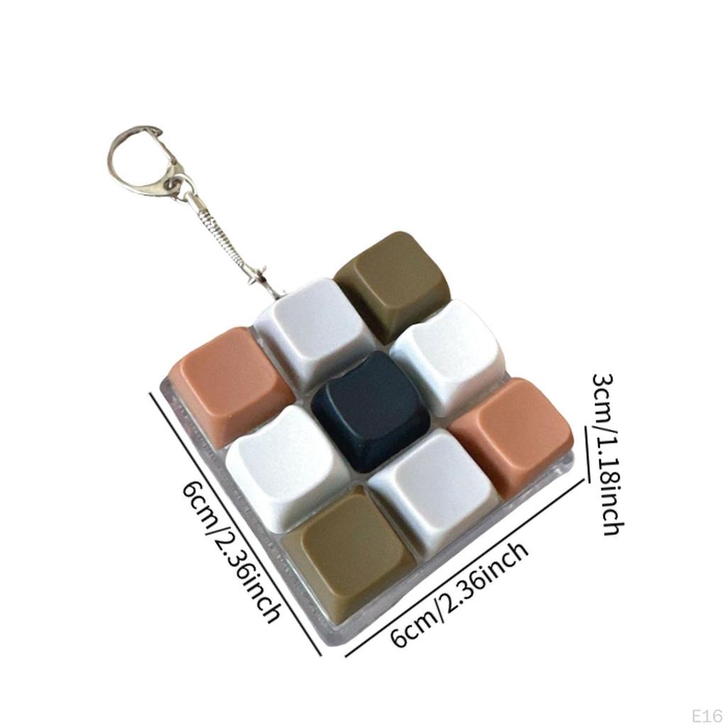 Fidget Keychain Mechanical Key Button 9-Button for Office Home Gift Birthday Drive Away