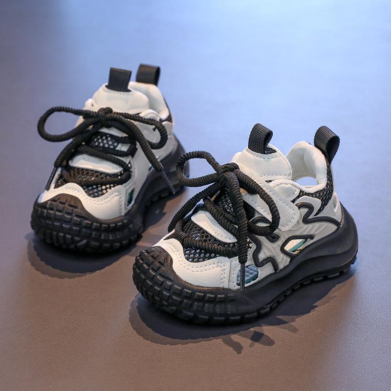 Kids Sports Sandals Hollowed-out Boys Girls Running Shoes Non-slip Soft Sole 2025 Summer New Children Sneakers Hollowed-out