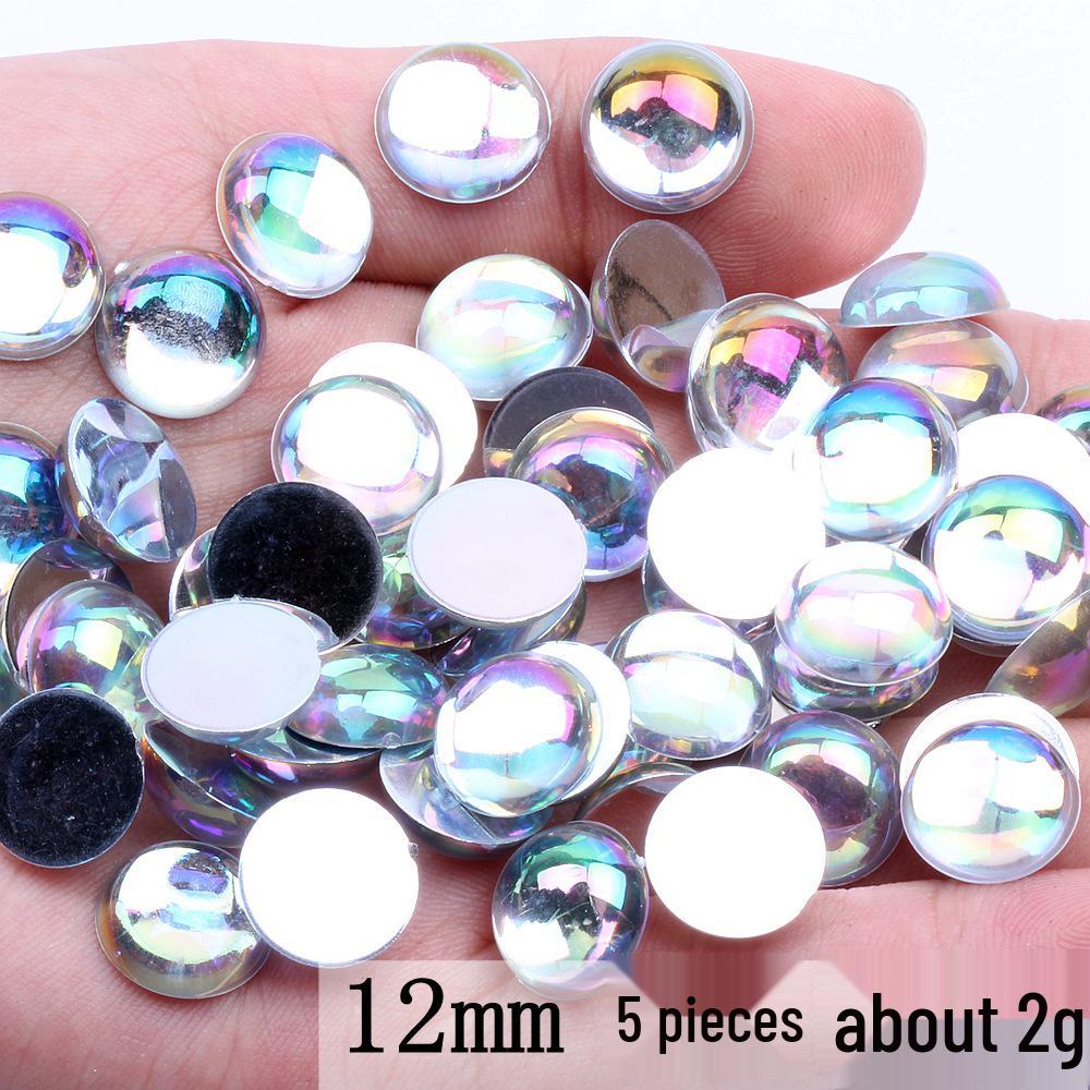 DIY Mobile Phone Jewelry: Glossy AB White Round Flat-Bottom Accessories
