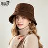 Suede Bucket Hat Autumn and Winter Outdoor Travel Show Face Small Bucket Hat Women's European and American Fashion High-end Sense Basin Hat