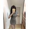 Chic Petite Summer Split Polo Dress - Korean Style Slim Fit Fairy Short Skirt