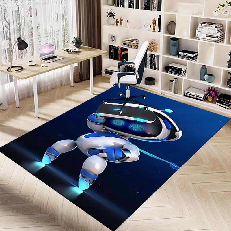 1 Stück Astro Bot Abenteuer Teppich für Spielzimmer Schlafzimmer Wohnzimmer Sofa Heimdekoration, Kinder Spielbereich Teppich Rutschfeste Fußmatte Y72311