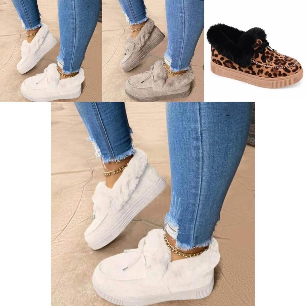 Winter Thick Soled Warm Plush Snow Shoes Women's Round Head Slipper