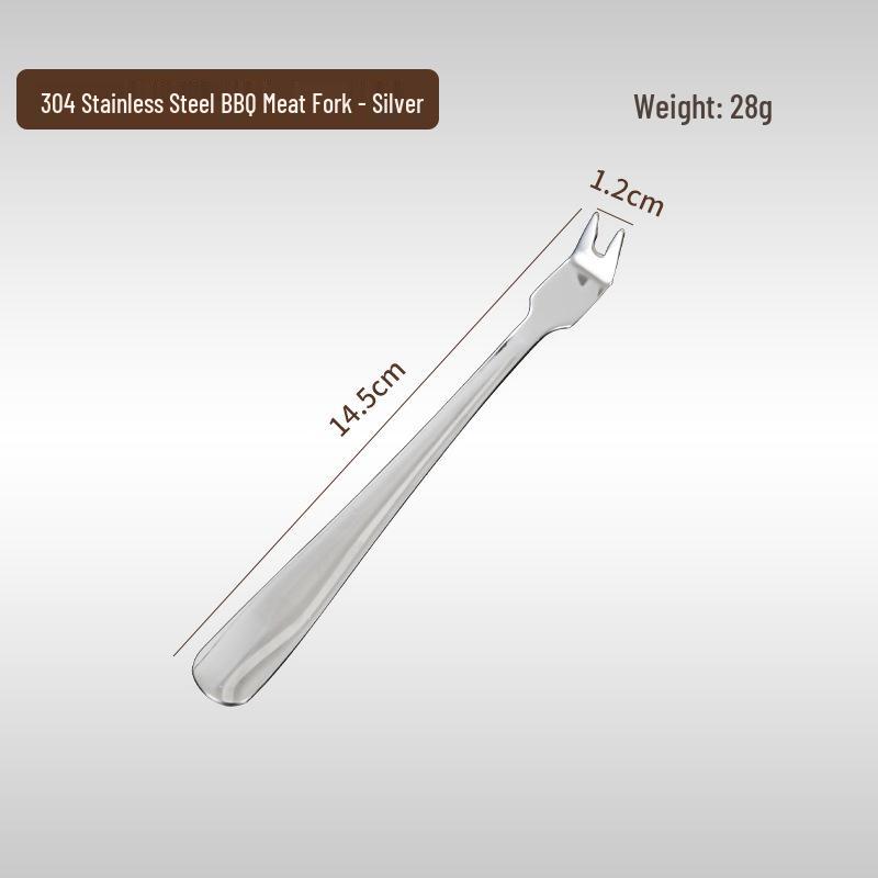 304 Stainless Steel Barbecue Skewer Fork: Outdoor Picnic Meat Separator & Public Serving Fork