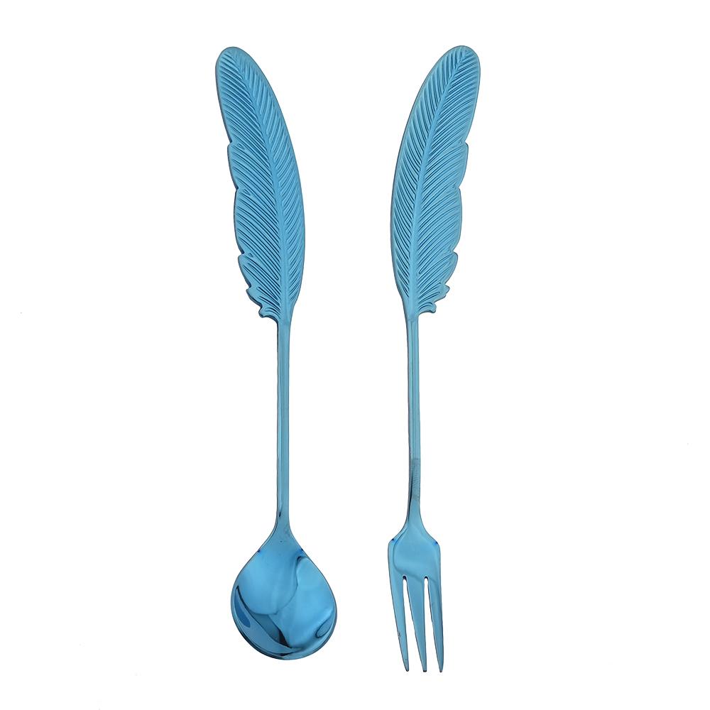 

2 шт., кофейная ложка, десертная вилка, креативное перо, вилка из нержавеющей стали 304, торт, фруктовый салат, столовые приборы, украшение, посуда, подарок, кухня
