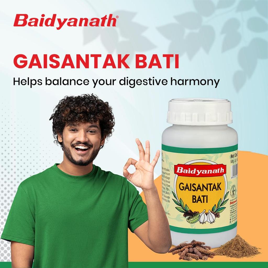 Baidyanath Gaisantak Bati 40 Gm Ayurvedic Digestive Relief Tablets for Gas, Acidity, Bloating, Flatulence