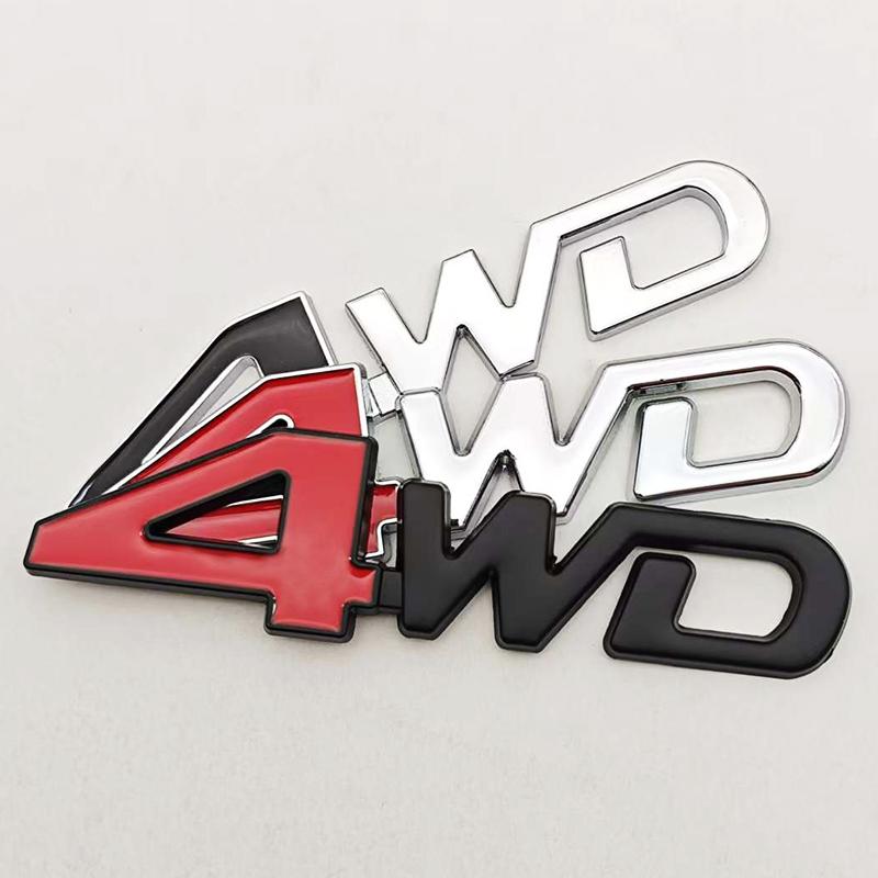 3D Metal Car Letters 4WD Logo Emblem Car Rear Trunk Sticker Fender Side Decals 4WD Badge Auto Accessories
