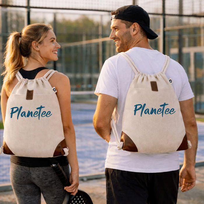 Sac à dos - PLANETEE - Padel Smash Fun - Coton 50% recyclé - 8 L - Angles renforcés