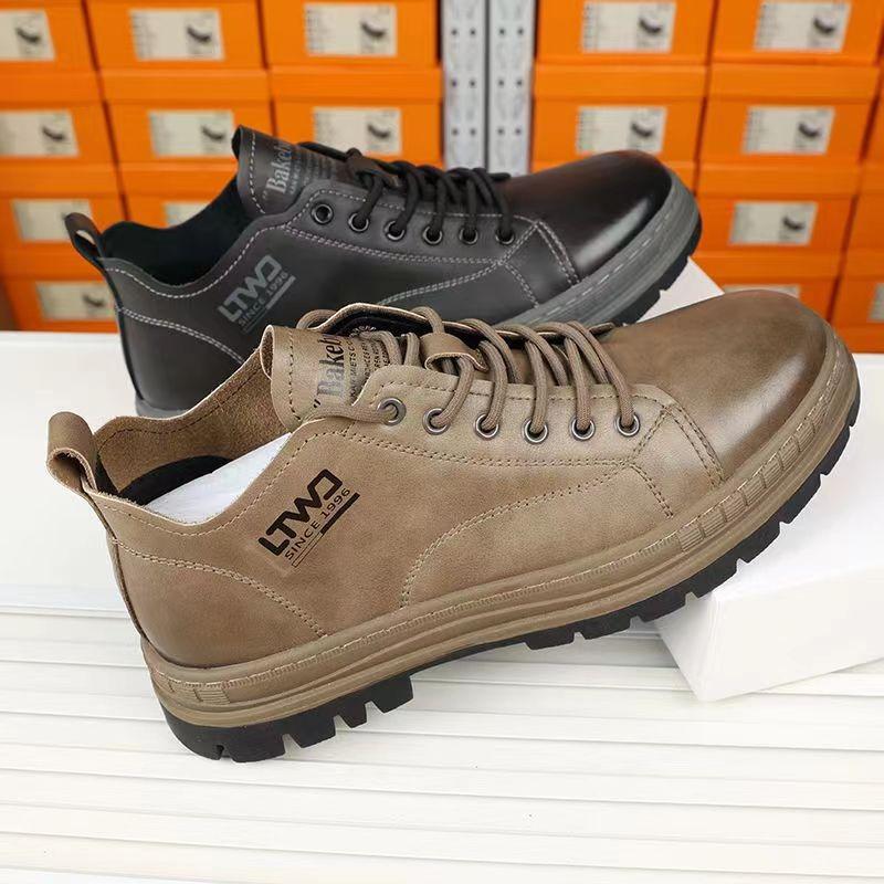 Leather Martin boots men's British tooling spring casual board shoes men's Chinese short boots pure cowhide comfortable height increase
