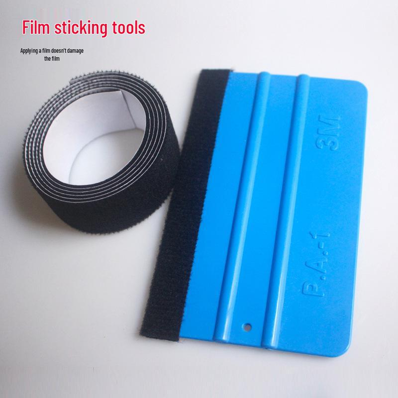 Color-Changing Protective Film Scraper with Replaceable Velvet Cloth for Car and Wallpaper Use
